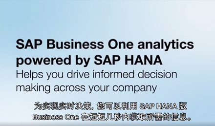 SAP Business One HANA讓您的決策更簡單、準(zhǔn)確